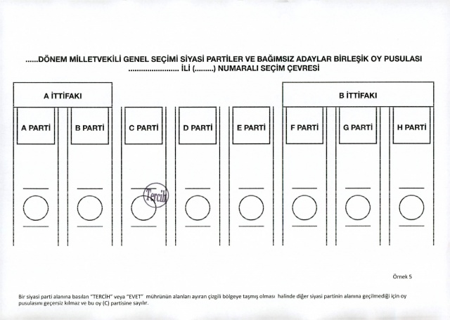 2023 Seçimleri Geçerli ve Geçersiz Oy Pusulası Örnekleri 12