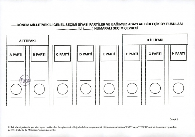 2023 Seçimleri Geçerli ve Geçersiz Oy Pusulası Örnekleri 17