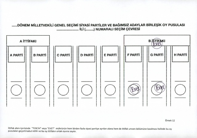 2023 Seçimleri Geçerli ve Geçersiz Oy Pusulası Örnekleri 11