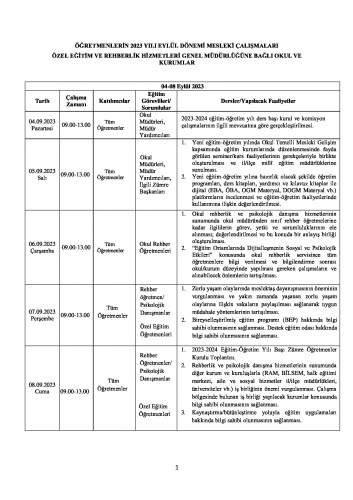 Öğretmenlerin 4-8 Eylül Seminer Programı 4