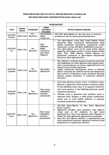 Öğretmenlerin 4-8 Eylül Seminer Programı 6