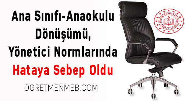 Ana Sınıfı-Anaokulu Dönüşümü, Yönetici Normlarında Hataya Sebep Oldu