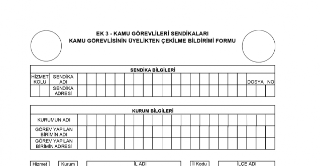 Öğretmen sendika istifa formu