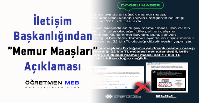 İletişim Başkanlığından ''Memur Maaşları'' Açıklaması