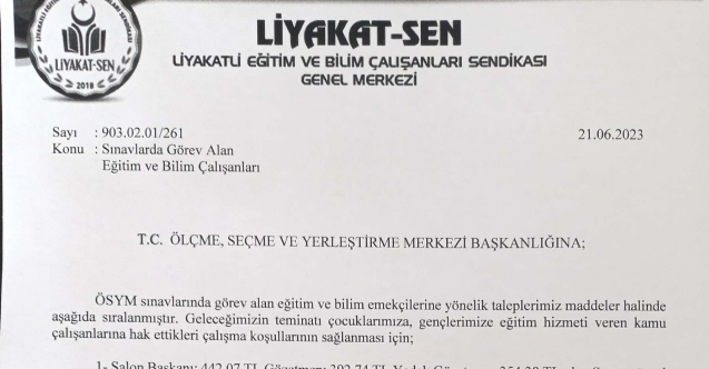 ÖSYM Sınavlarında Görev Alanların Çalışma Koşulları İyileştirilmelidir