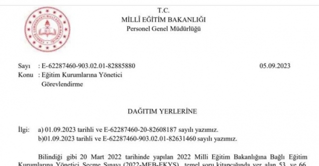 Yönetici Atama Başvurusu Yapacak Öğretmenler Dikkat! MEB'den Resmi Yazı