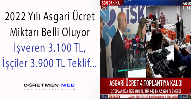 Asgari Ücrette İşveren Teklifi 3 Bin 100 Lira, İşçi İsteği 3 Bin 900 Lira!