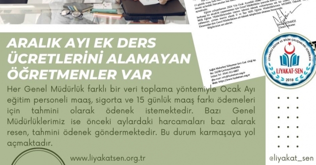 ARALIK AYI EK DERS ÜCRETLERİNİ ALAMAYAN ÖĞRETMENLER VAR