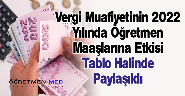 Vergi Muafiyetiyle Kadrolu ve Sözleşmeli Öğretmenlerin Yıllık Kazanç Tablosu Paylaşıldı