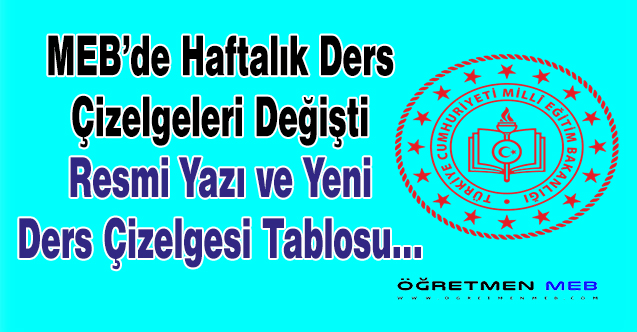 MEB, Haftalık Ders Çizelgesinde Değişiklik Yaptı